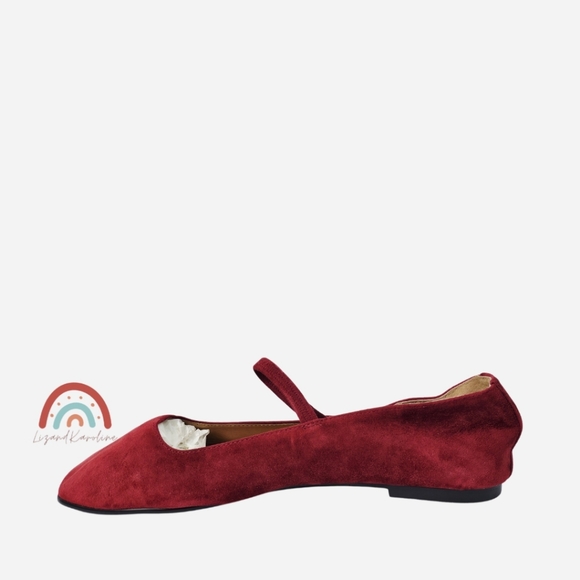 New! Madewell Greta Ballet Ruby Port Leather Suede Flats 9.5 - Picture 6 of 16